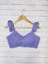 Proud Purple Frill Sleeves Blouse