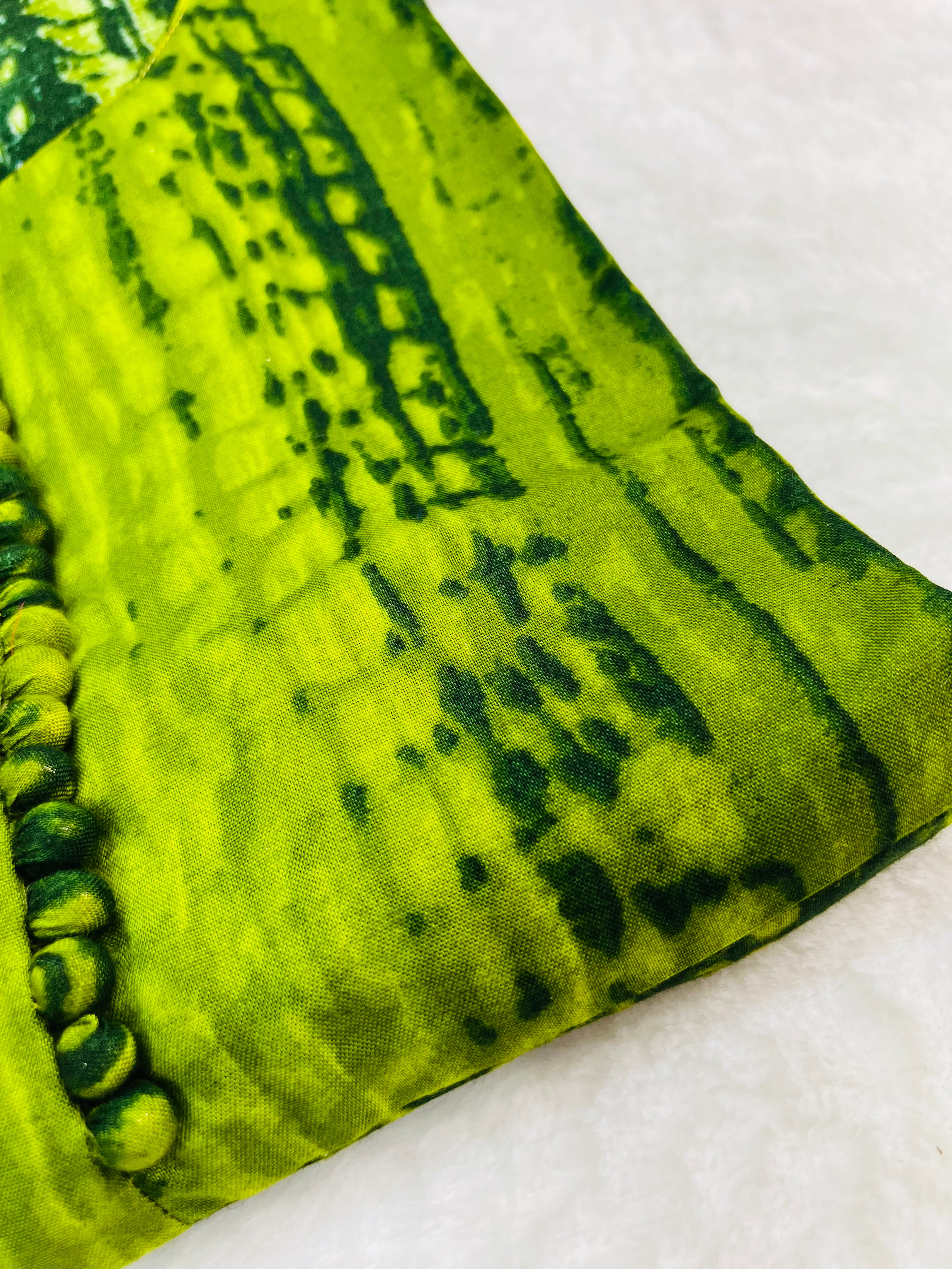 Green tie dye style gown