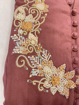 Rust Pink Handwork Anarkali Gown