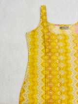 Yellow  Chanderi Straight Kurti