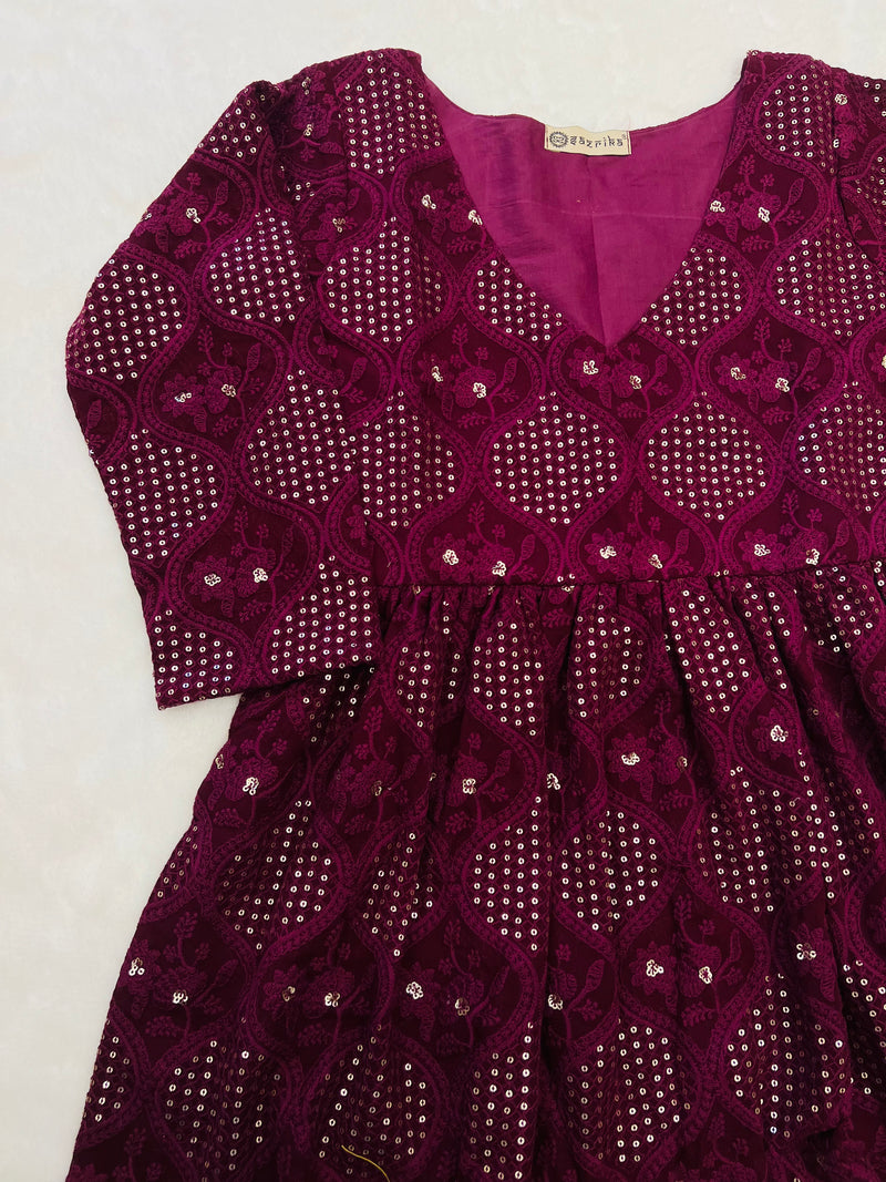Whimsical Maroon Tunic Top