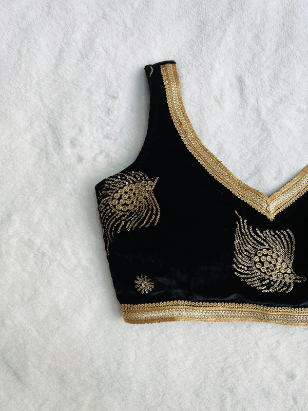 Black Embroidery Work Blouse