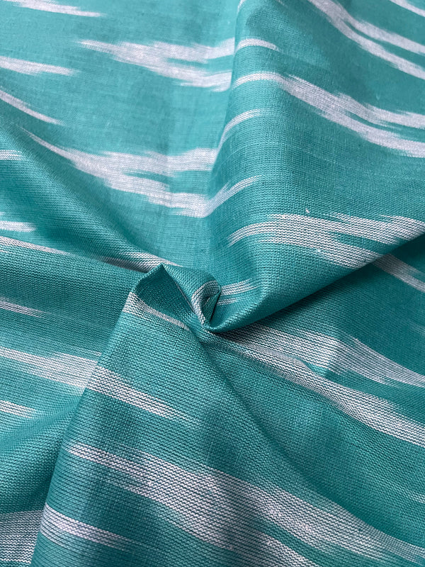 Greenish Blue ikkat blouse fabric