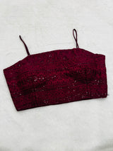 Dark Maroon Lkahnvai work Blouse