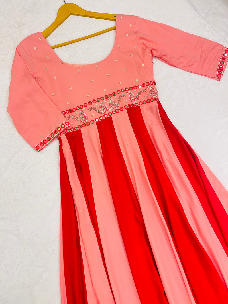 Spectrum Handwork anarkali gown