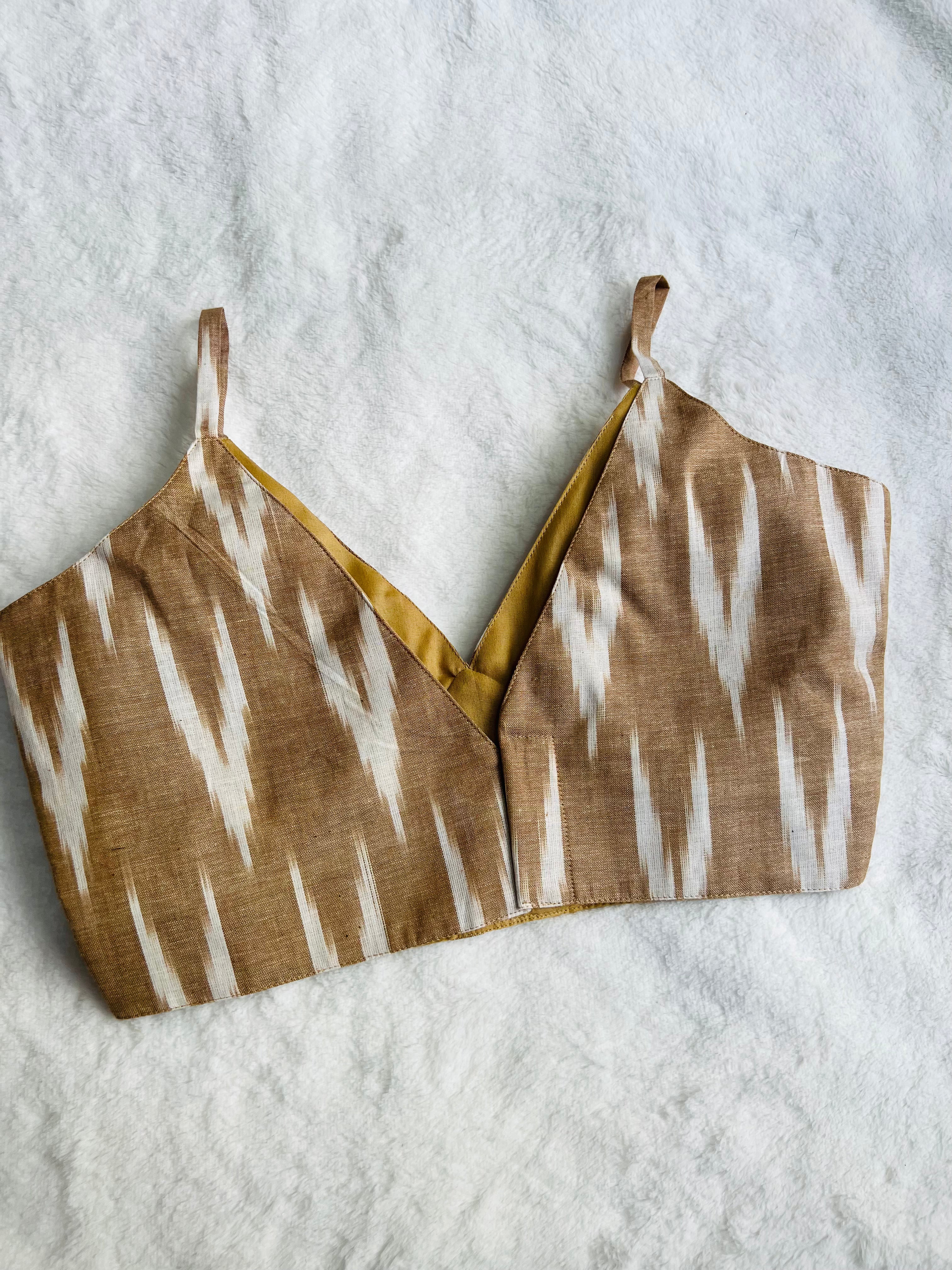 Angel Brown Ikkat Blouse