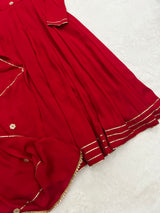 Dark Rani Pink gotta work anarkali gown
