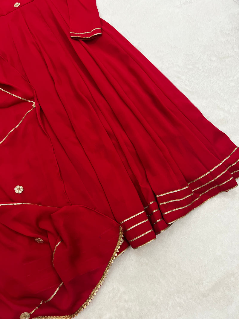 Dark Rani Pink gotta work anarkali gown