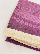 Purple Viscose Georgette embroidered duppatta