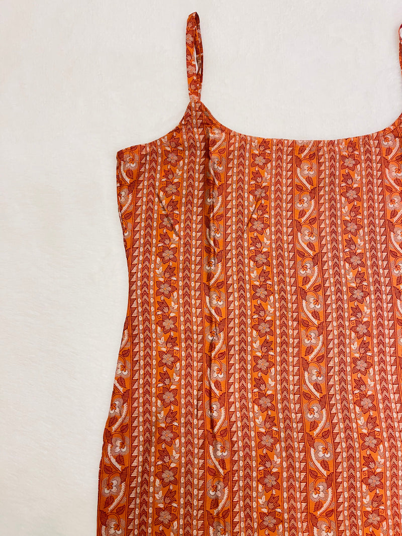 Orange Rayon Straight Kurti