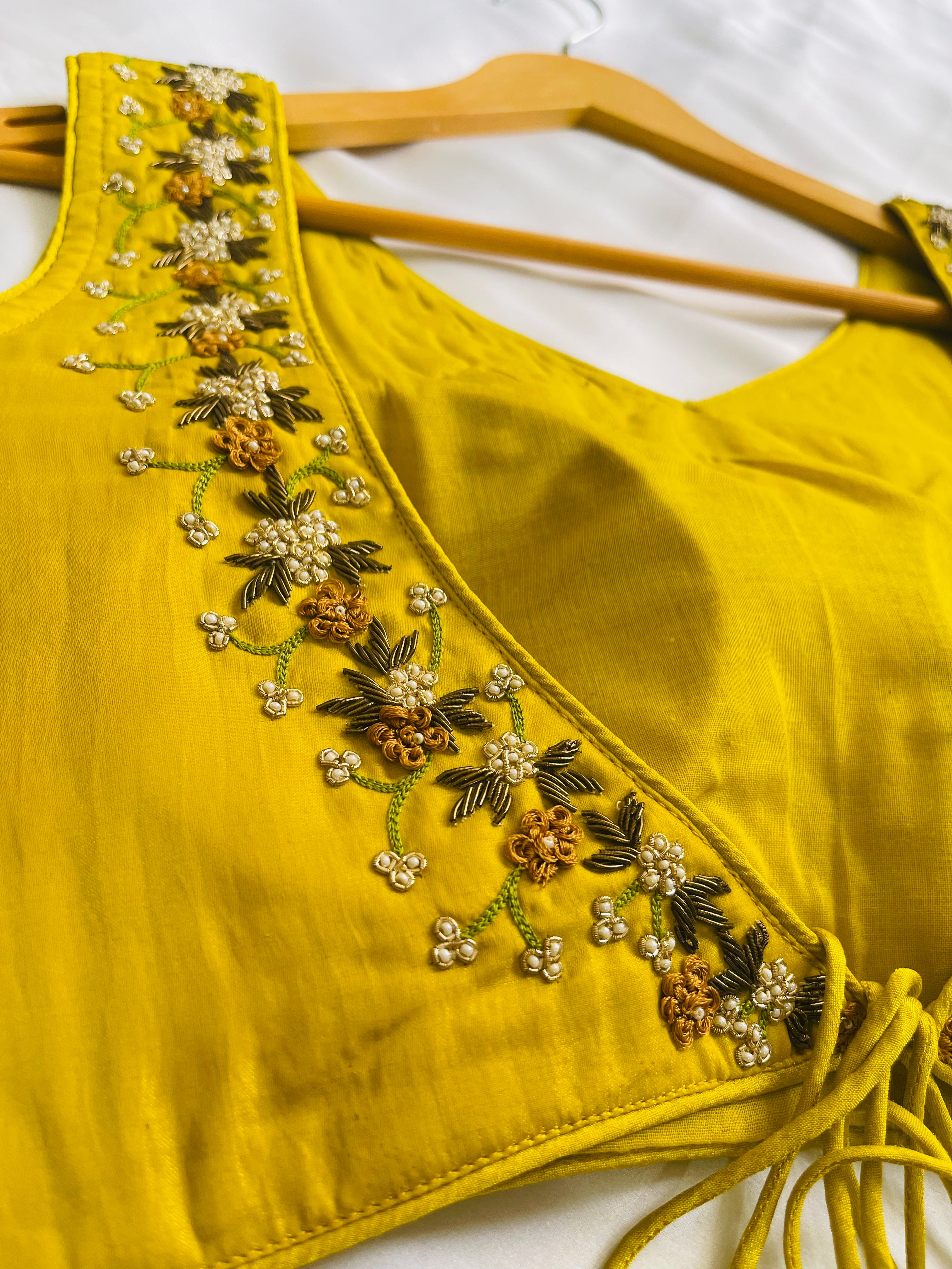 Mustard Beauty Handwork Blouse