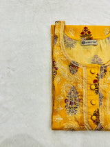 Marigold Chikankari work Kurti