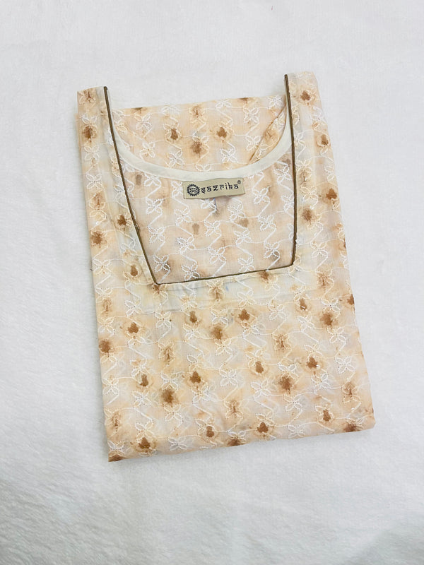 Off white Embroidery Kurti
