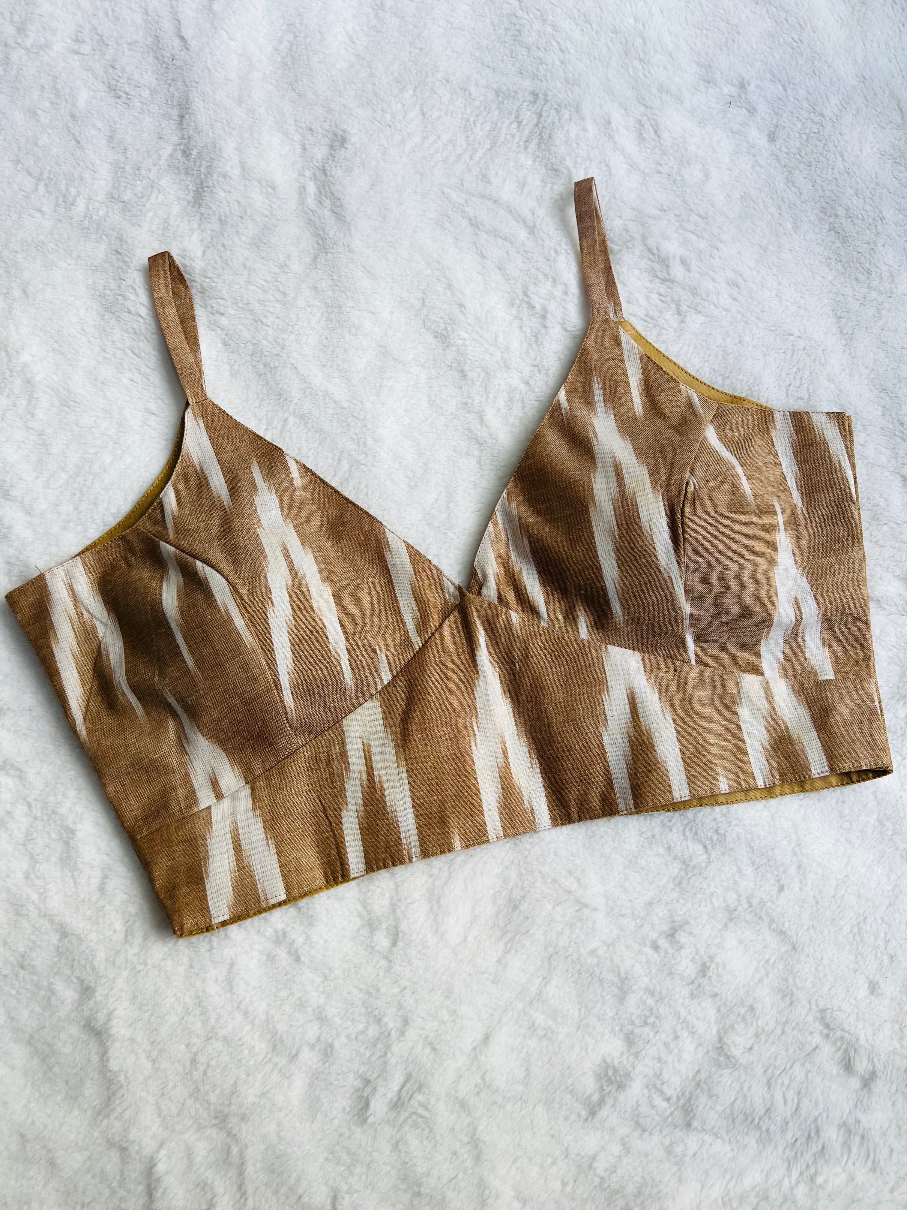 Angel Brown Ikkat Blouse