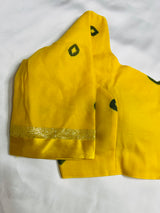Yellow Sleeves bandhani Blouse