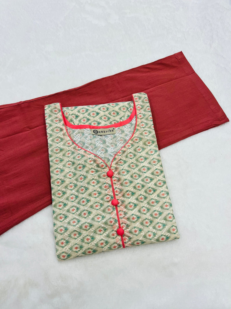 Autumn Semi Cotton Kurti