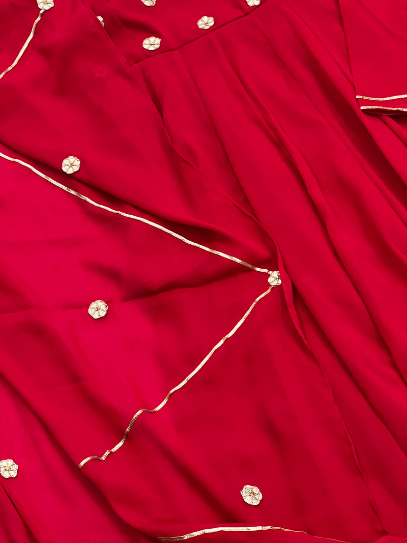 Dark Rani Pink gotta work anarkali gown