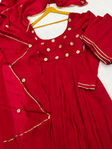 Dark Rani Pink gotta work anarkali gown