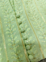 Light Green Chikankari Work Kurti