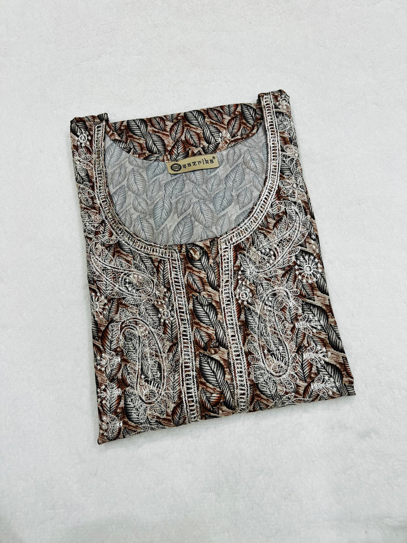Dark Eyes Chikankari work kurti
