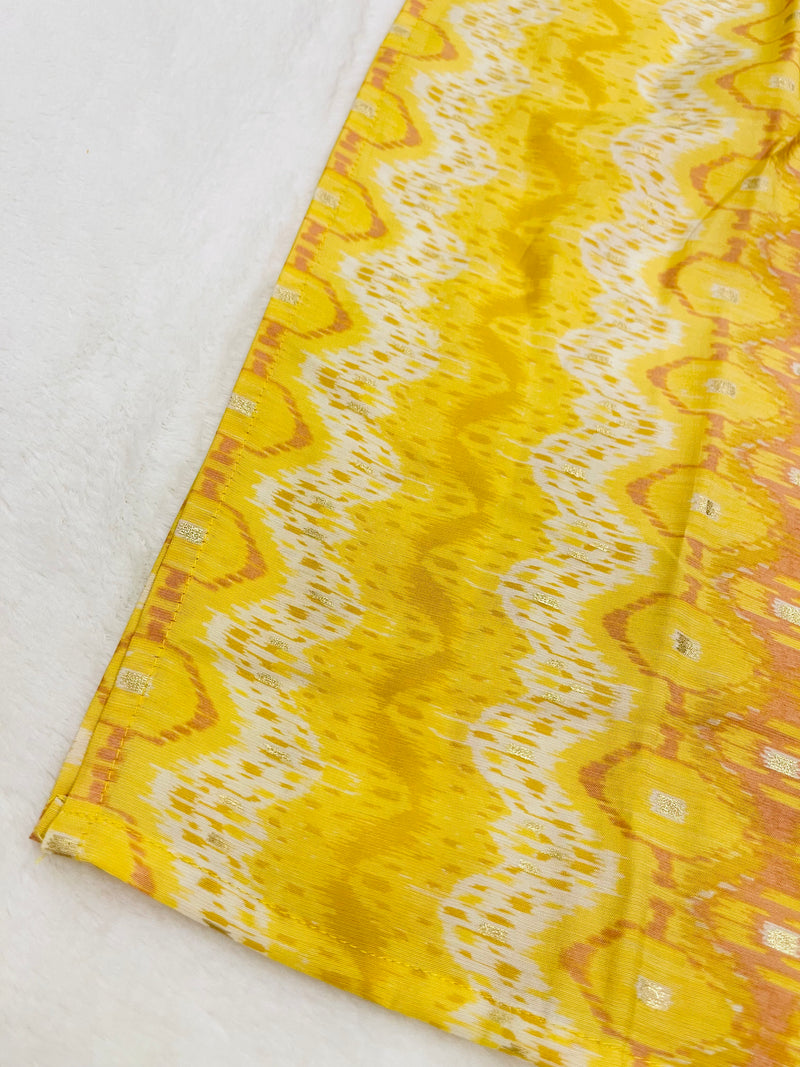 Yellow  Chanderi Straight Kurti