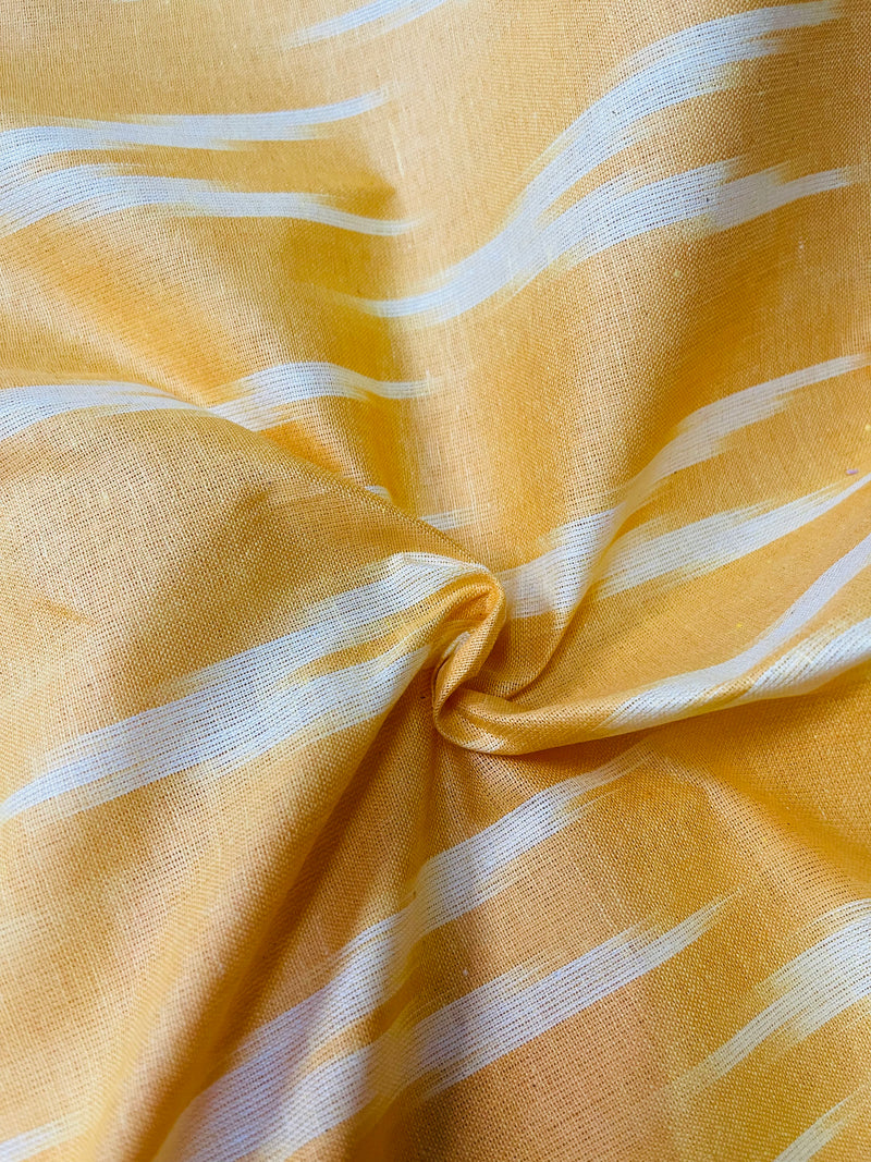 Sunlight yellow ikkat blouse fabric