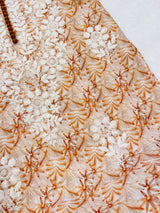 Peach chikankari straight kurti