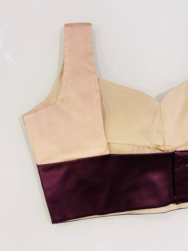 Dual shade Rose Gold & Wine Blouse
