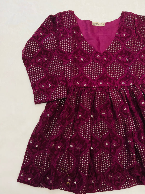 Whimsical Maroon Tunic Top