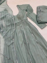 Powder Blue gotta work anarkali gown