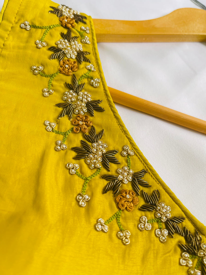 Yellow work blouse sales