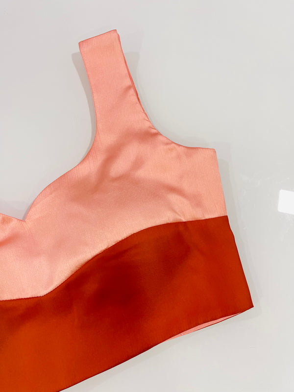 Dual Shade Peach & Orange Blouse