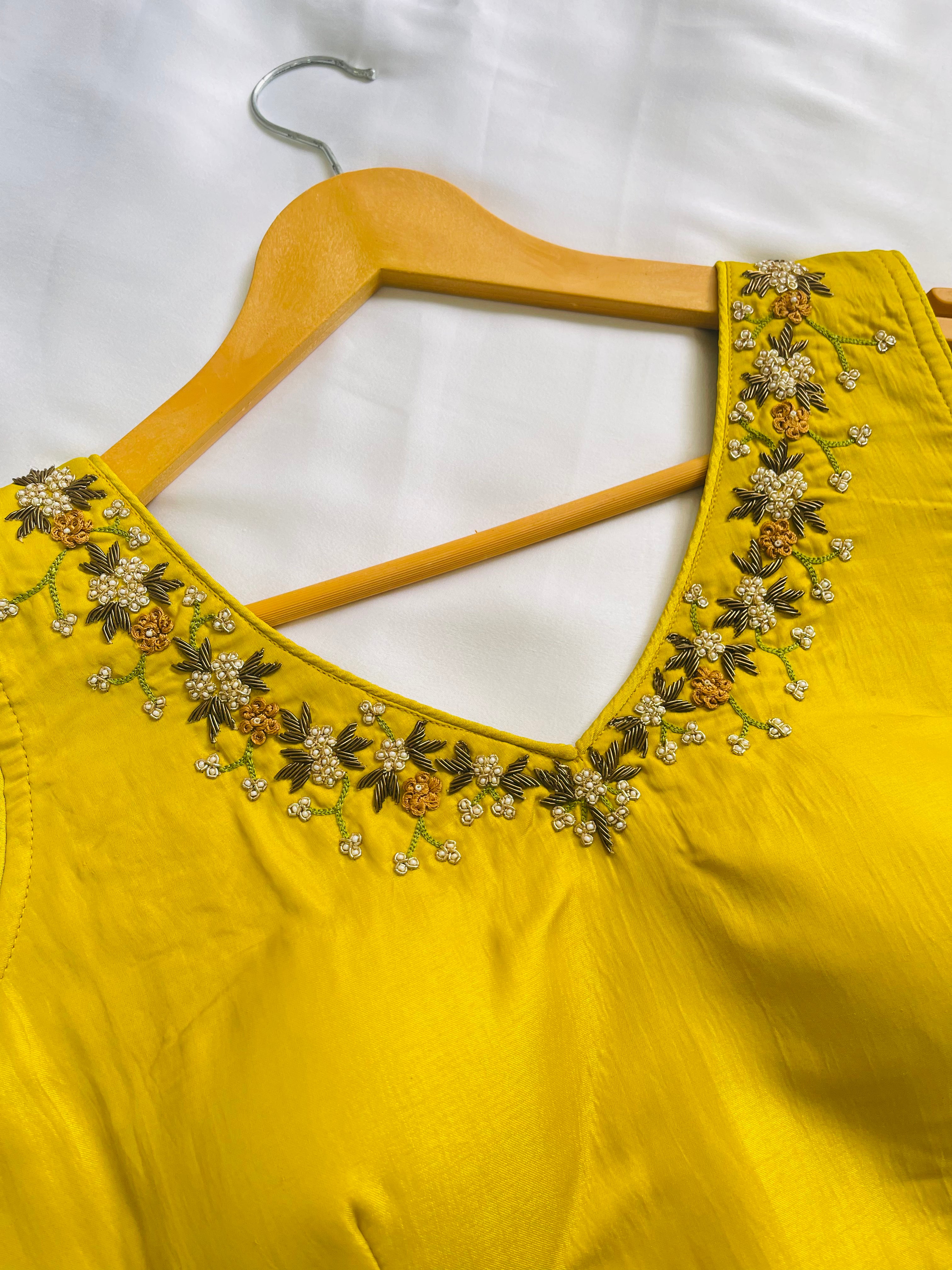 Mustard Beauty Handwork Blouse