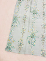 Blue Chanderi Straight Kurti