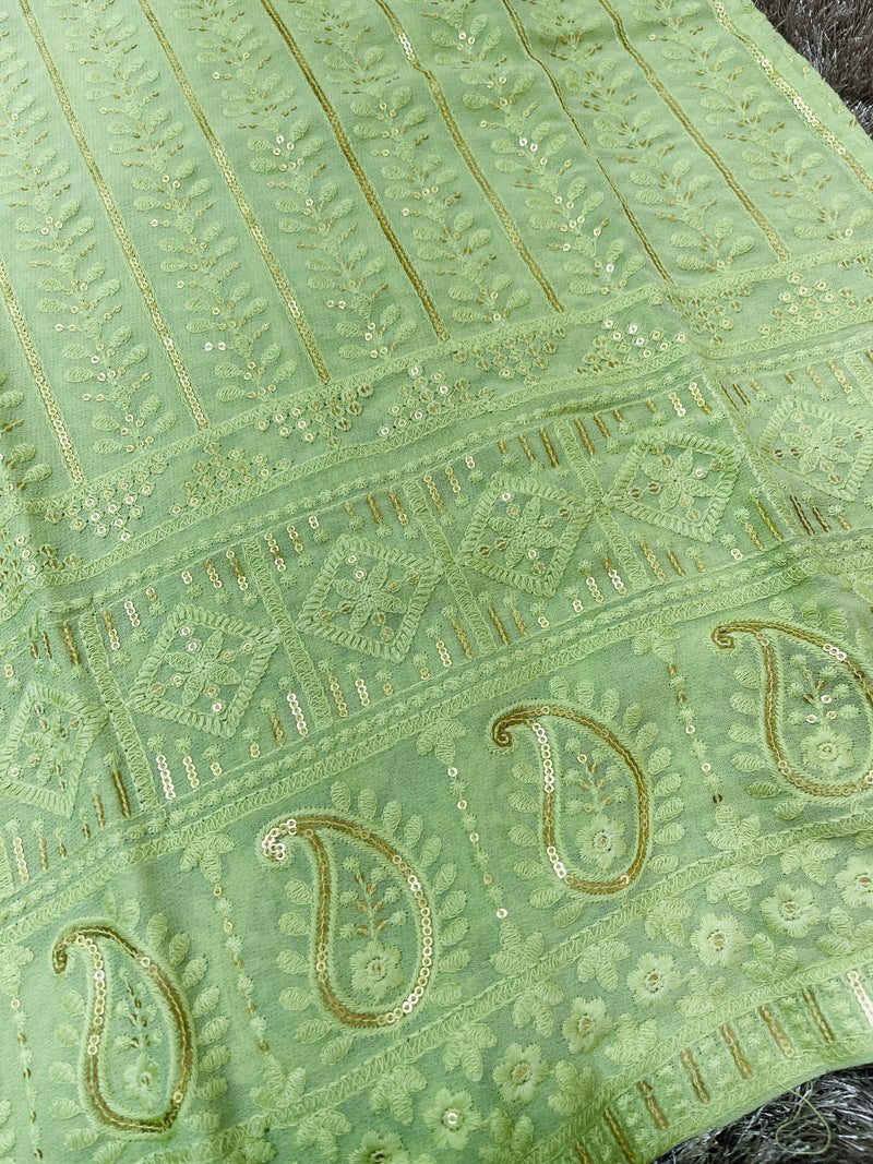 Light Green Chikankari Work Kurti