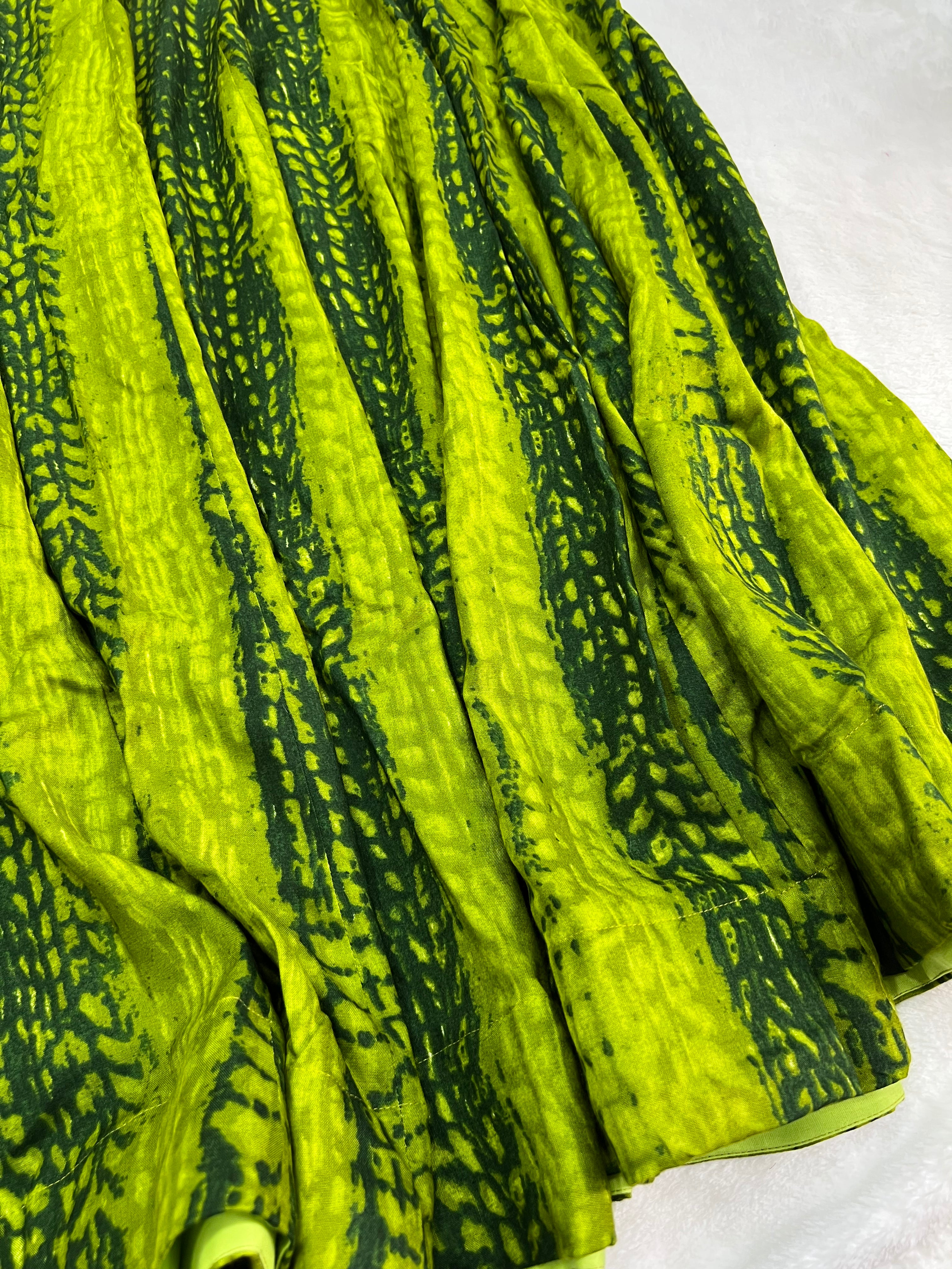 Green tie dye style gown