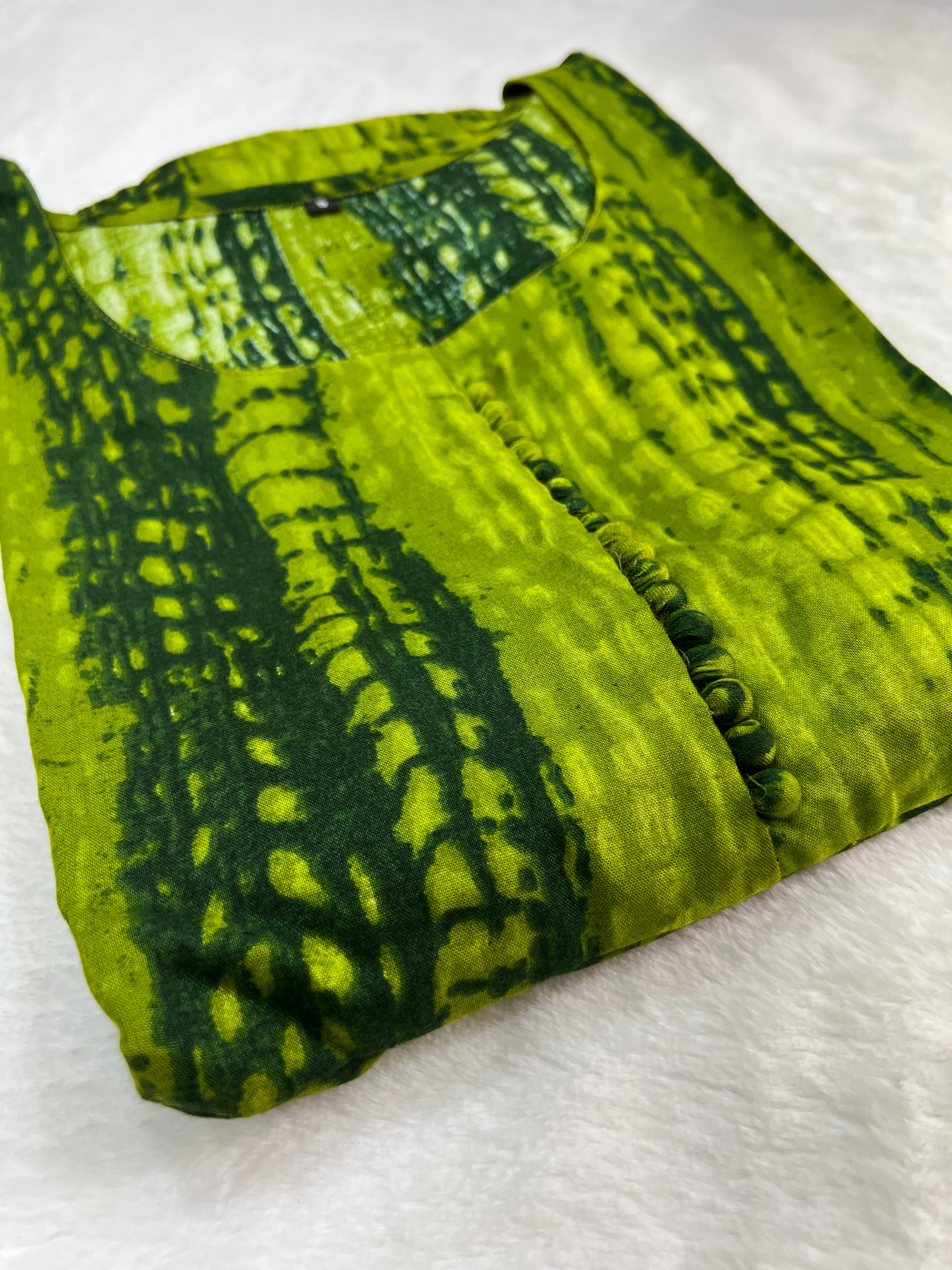 Green tie dye style gown