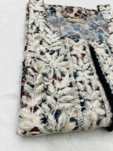 multi colour chikankari straight kurti