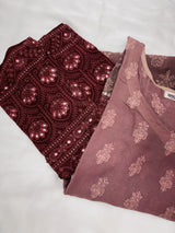 Caramel Chikankari Kurti