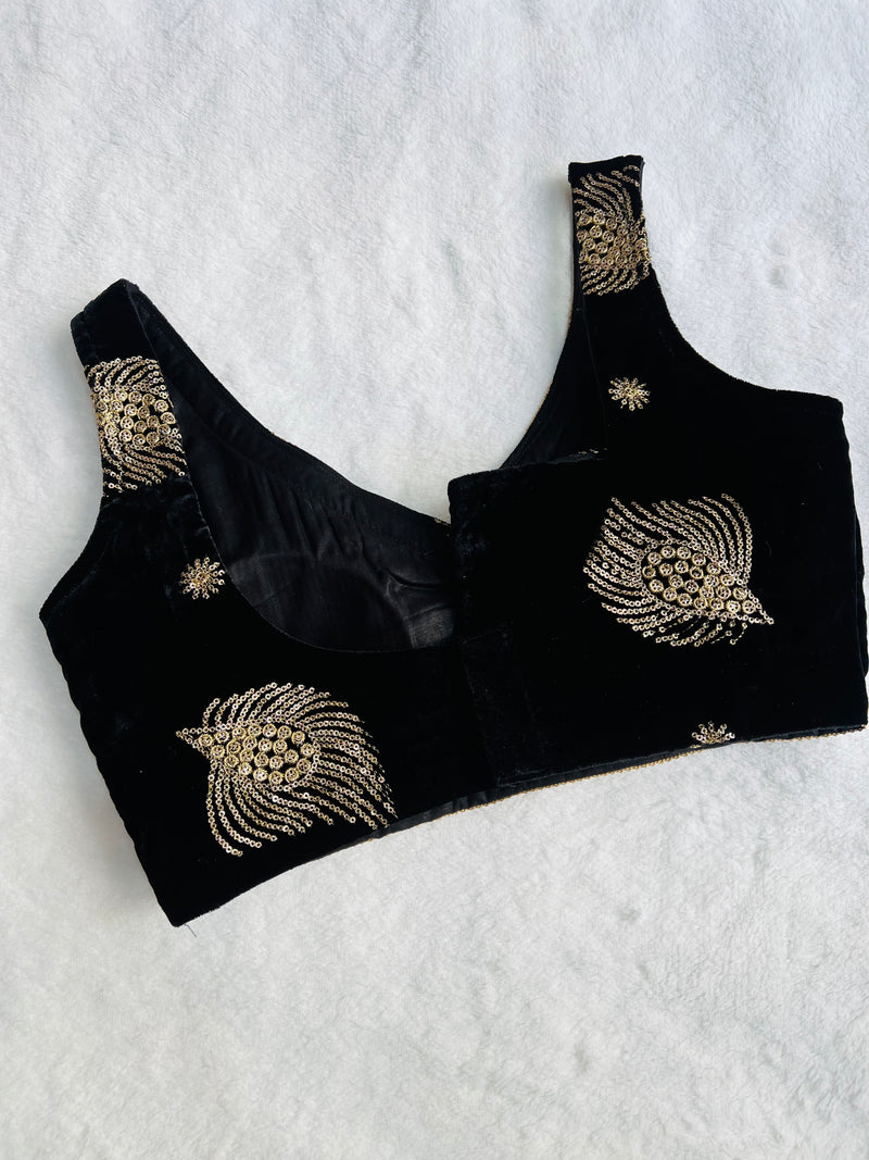 Black Embroidery Work Blouse
