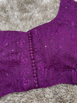 Purple sleeve Lakhnavi blouse