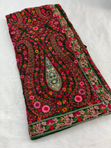 Green sabya style saree