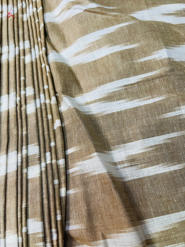 Biscuit Brown ikkat blouse fabric