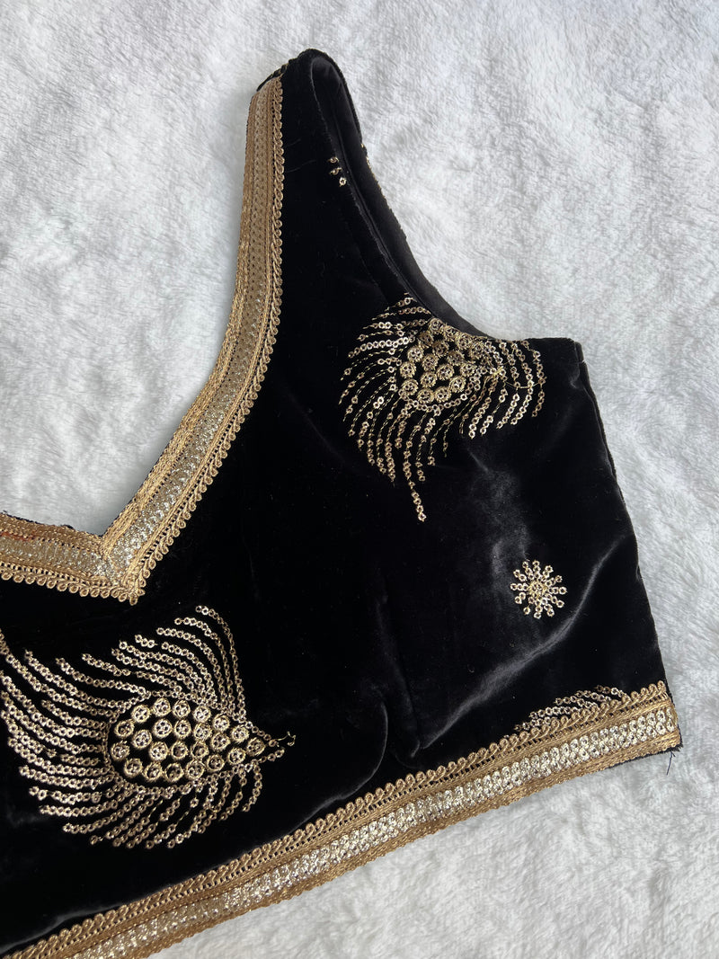 Black Embroidery Work Blouse