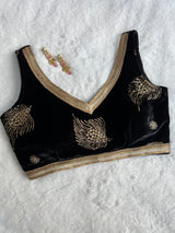 Black Embroidery Work Blouse