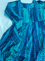Rama green tie dye style gown