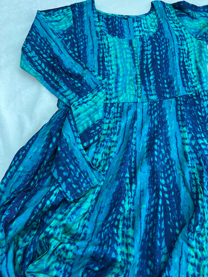 Rama green tie dye style gown