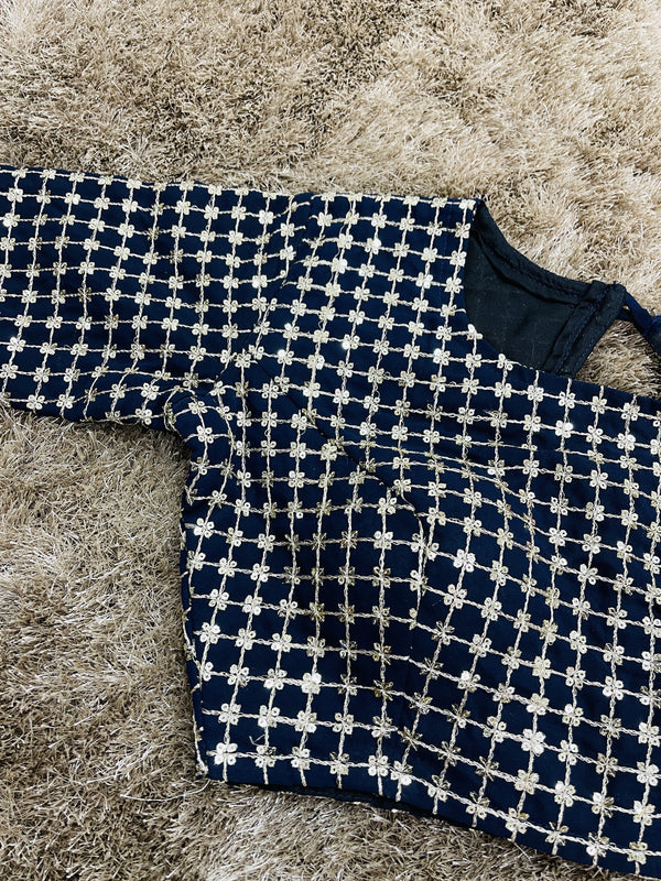 Navy Blue Alankar Blouse