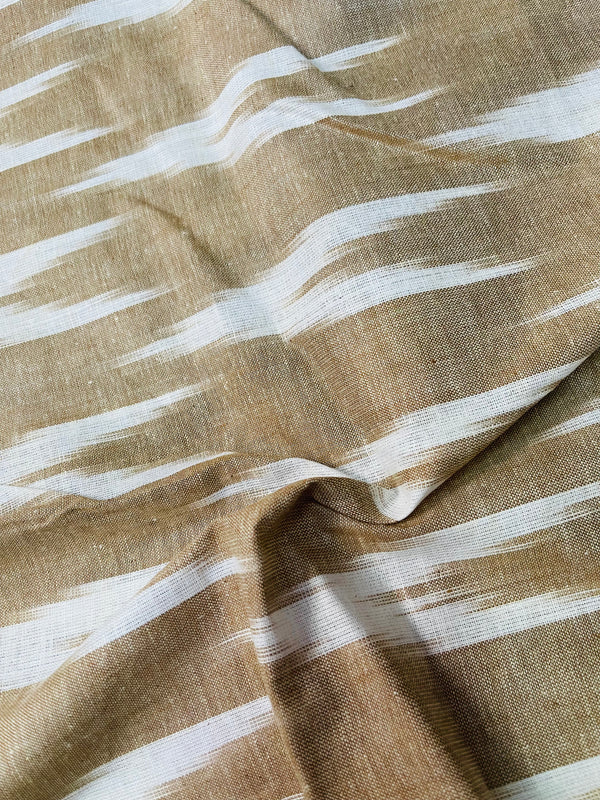 Biscuit Brown ikkat blouse fabric