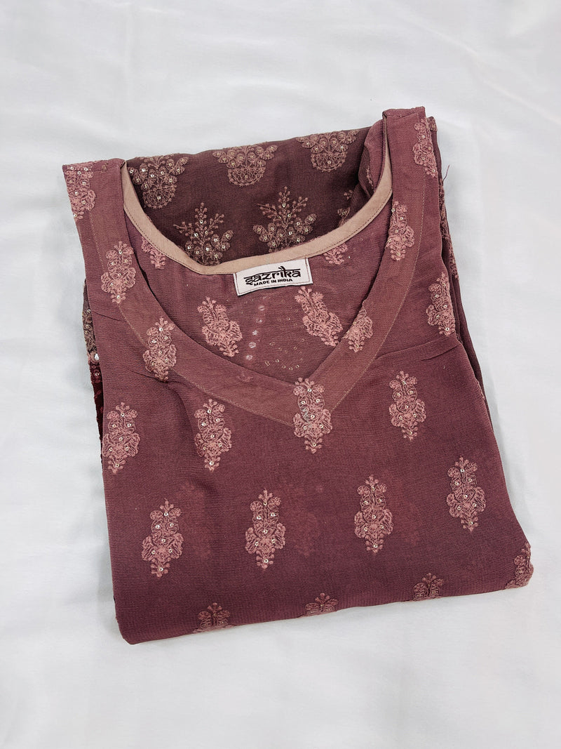 Caramel Chikankari Kurti